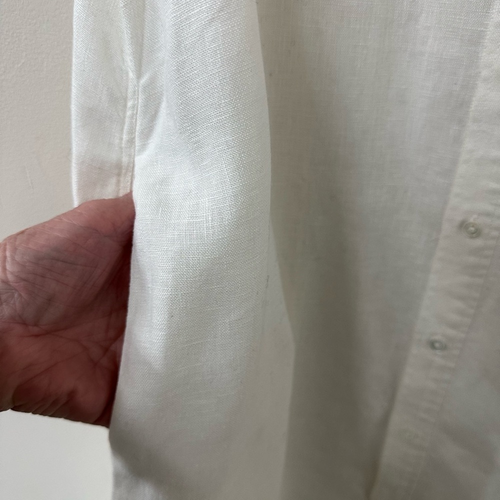 Ralph Lauren Sleeveless White Linen Button-Front Midi Dress - Picture 4 of 8